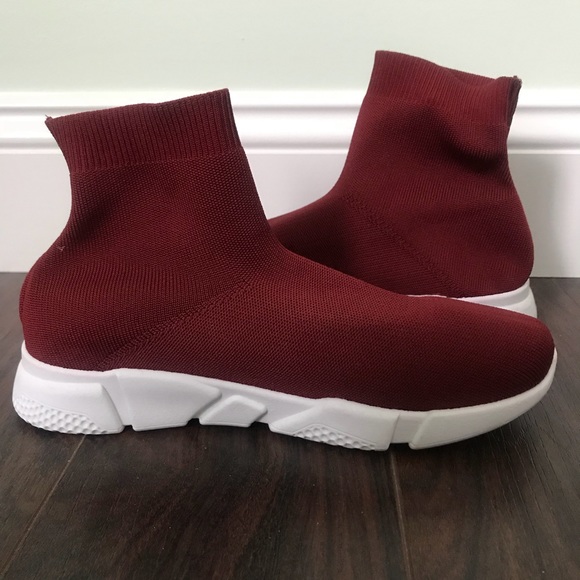 ❌SOLD❌BAMBOO Slip Sock Sneakers Burgundy Sz 7.5 - Picture 5 of 5